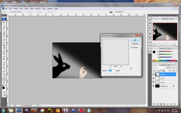 Creation of shadow rabbit: Step 11